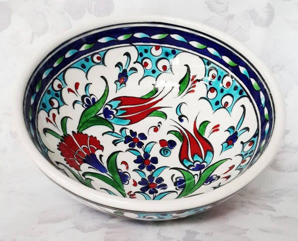 	Kütahya sanat atölyesi üretimi – 15 cm çini kase