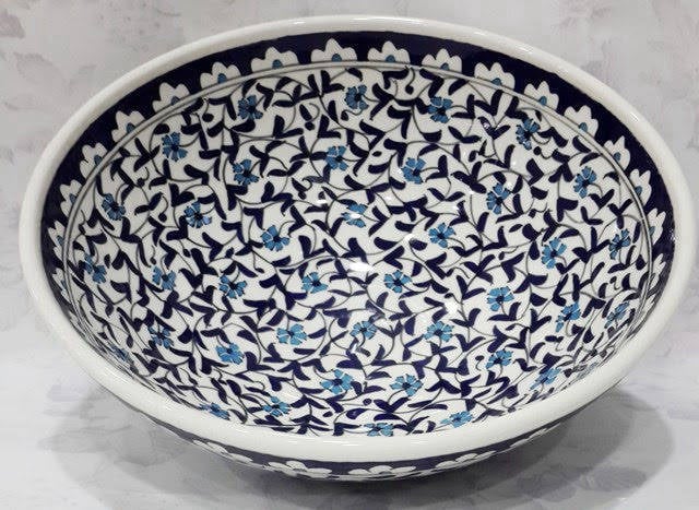 Mavi beyaz 20 cm Kütahya çini kase