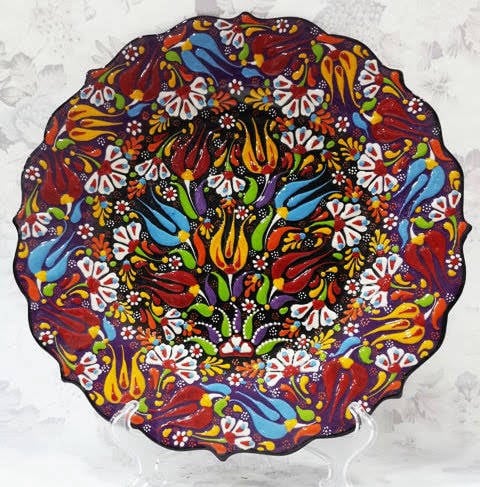 El yapımı 30 cm çini tabak