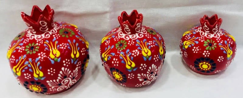 el yapımı çini nar takımı, Kütahya çini nar takımı, Selçuk Çini Nar Takımları